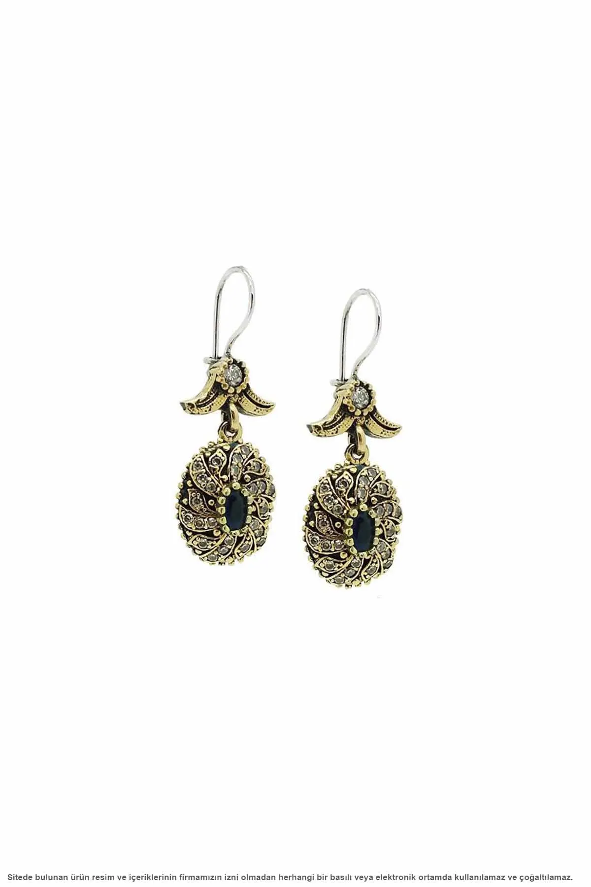 

Silver Sapphire Cubic Zirconia Authentic Womens Earrings