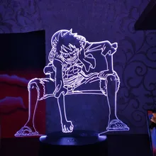 Night-Light Desk-Lamp Bedside-Decor Luffy-Figure Monkey-D Bedroom Color-Changing Anime
