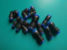 Conector neumático PV, manguera de aire/agua y conector de empuje de tubo de plástico de 4-16mm, conector rápido de manguera, adaptador de ángulo, enchufe 1 Uds
