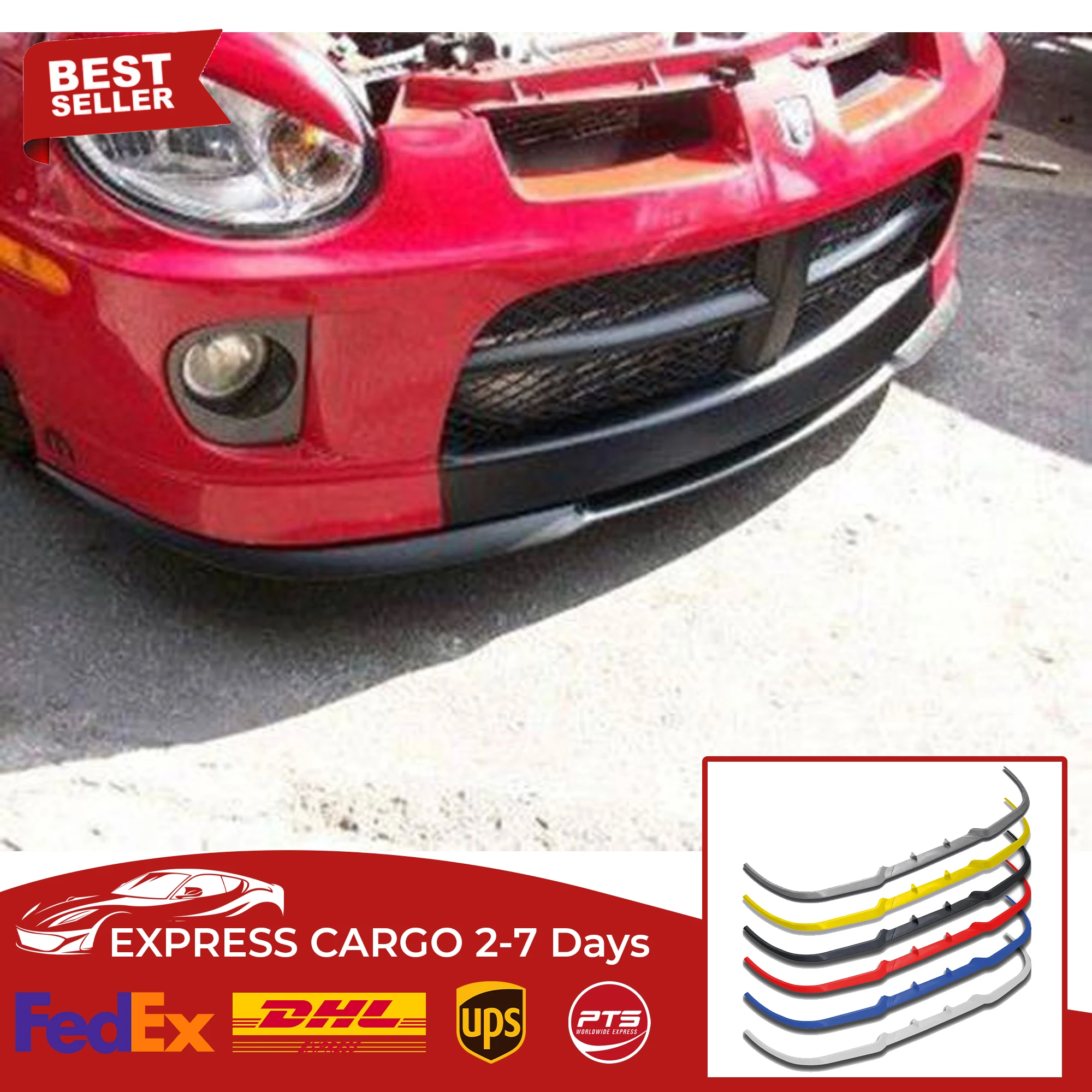 

For Dodge Neon SRT-4 4 CUPRA R FRONT SPOILER BUMPER LIP Euro Spoiler Lip Universal 3 pcs Body Kit