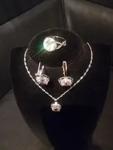 Conjunto de joyería de boda de plata 2020 para mujer, aretes y collar colgantes de circonita negra, conjunto de 3 piezas, disfraz de moda, novedad de 925
