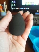 Aplicador de maquillaje negro, esponja supersuave, licuadora de polvo, base suave, contorno, difuminado