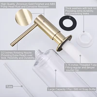 Samodra Black Liquid Soap Dispensers Brass Pump Head With 500ML PE Bottle Build in Dispenser soap For kitchen accessories 5