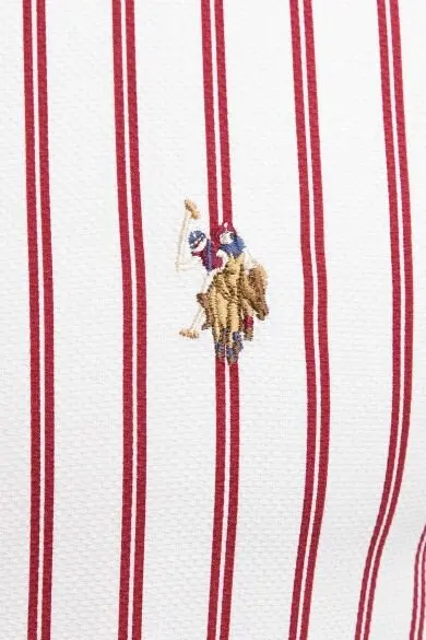 Uss. POLO ASSN. Мужские тканые Gomlek - Цвет: Burgundy