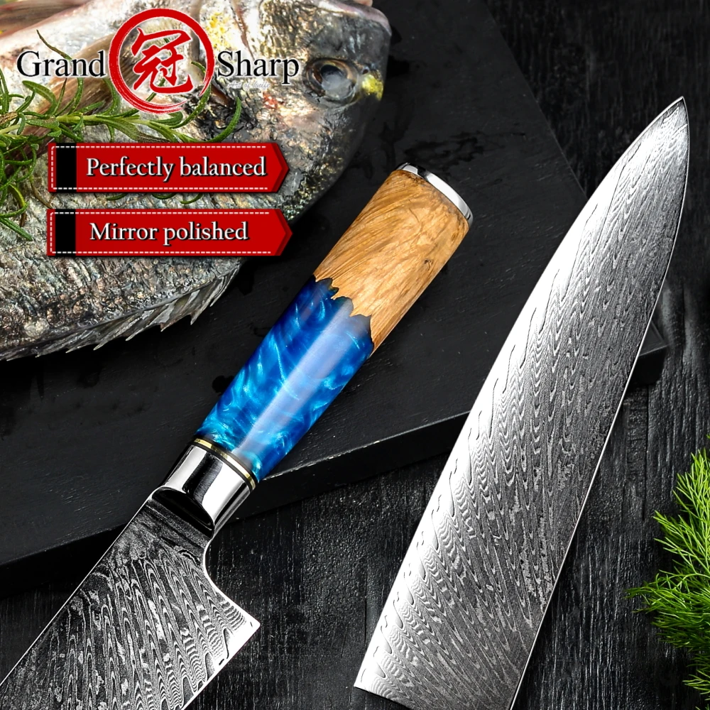 GRANDSHARP 4Pcs Damascus Steak Knife Set 67 Layers vg10 Japanese Damascus  Kitchen Knives Chef's Professional Cooking Tool Gift - AliExpress