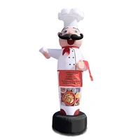 Restaurant Advertising Inflatables Cooking Chef Man Mascot Costume Kitchener Welcome Balloons Air Dancer Sky Tubeman With Blower 1