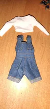 Fashion Suspenders Trousers Outfit Set for Barbie 11 Inches BJD FR SD Doll Dress Dress