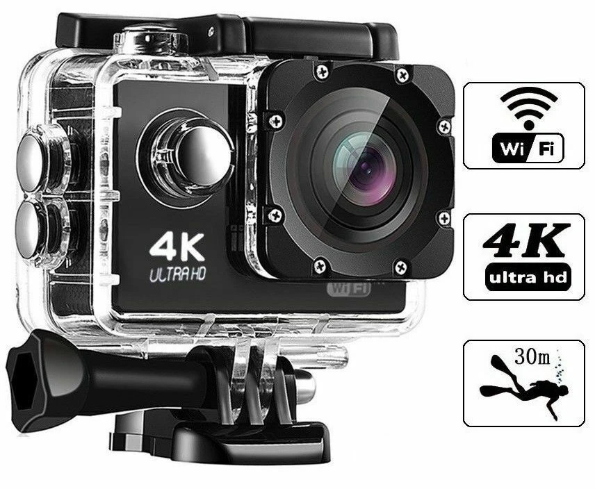 Cámara WIFI 4K ULTRA HD, deportiva tipo GoPro 2" sumergible acuática, waterproof para nadar. ENVIO EN 24H|Videocámara de acción deportes| - AliExpress