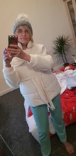 Female Jacket Parkas Simplee Winter Women Autumn White Solid Warm-Stand-Collar Long-Sleeve