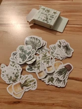 Lote de 45 unidades de adhesivos de menta para plantas, adhesivos de papelería Diy para álbum de recortes, diario, planificador, pegatina para diario, etiqueta decorativa para niños