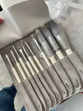 Zoreya marca pelo sintético suave sombra de ojos cepillo mango blanco mezcla rubor labio polvo resaltador maquillaje brochas Set 10 piezas