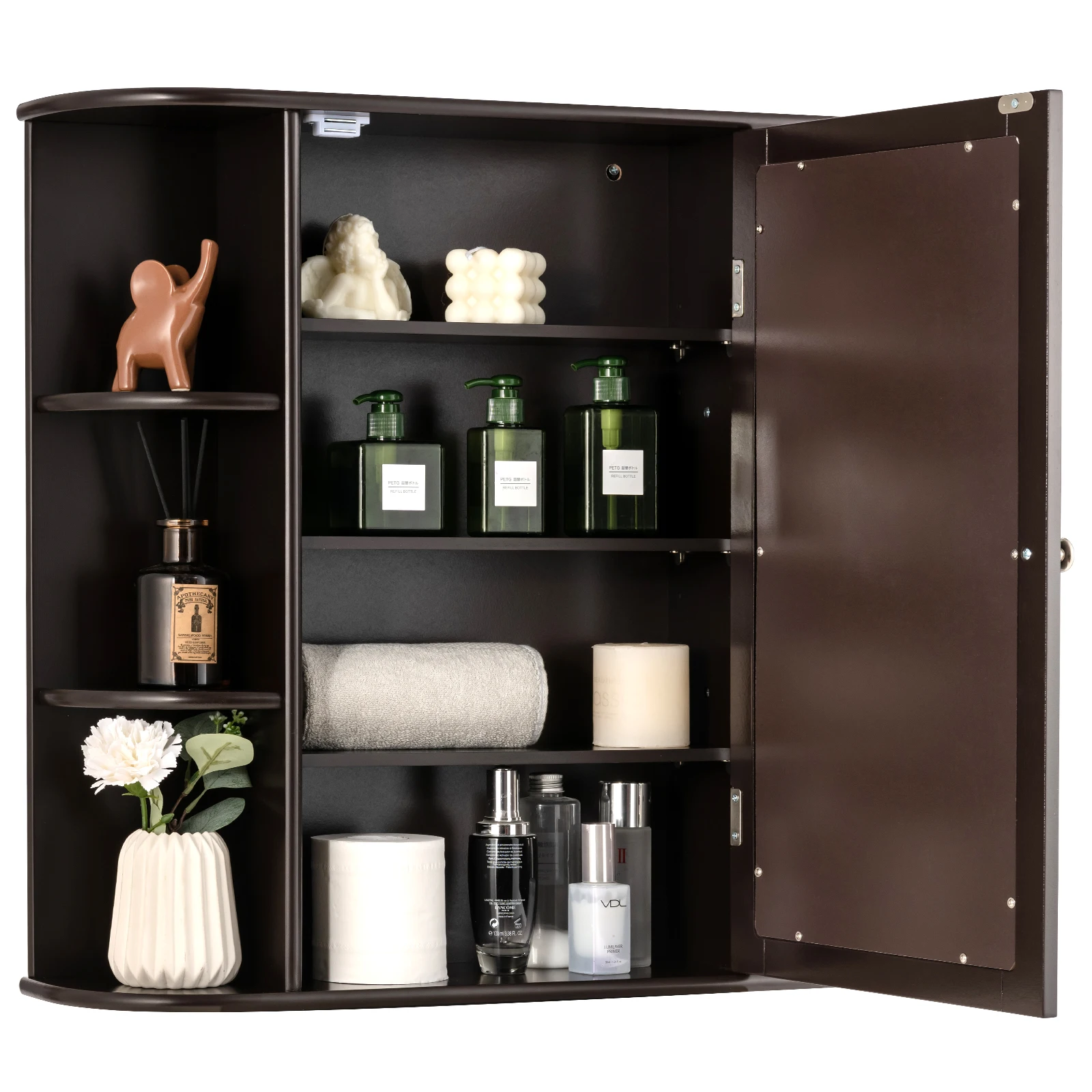 Mobile Sottolavabo Bagno a U con Ripiano Regolabile Interno 60x30x60 cm