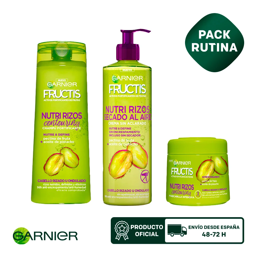 GARNIER Fructis Nutri Rizos Contouring Champú, Secado al Aire Crema Sin  Aclarado, Mascarilla Capilar, Pelos Rizados u Ondulados|Sets de cuidado del  cabello| - AliExpress