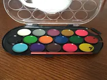 Juego de pinceles de paleta de acuarela, bandeja de pintura, arte de dibujo artesanal, Mini Chico, regalo, 16 Uds.