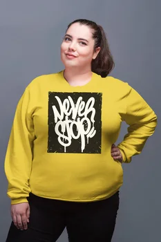 

Angemiel Wear Never Stop Yellow Women Sweatshirts