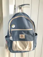 Mochila de nailon para mujer, bolso escolar Harajuku, escolar, insignia, Kawaii