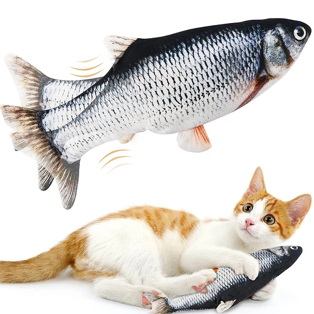 Floppy Fish zabawka dla kota ruchoma ryba zabawka dla kotów interaktywna Flopping Cat Kicker ryba zabawka taniec Wiggle ryby kocimiętka zabawki