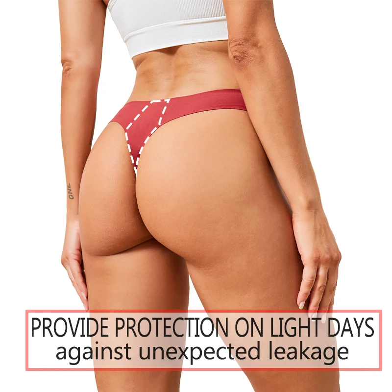Seamless G-Strings Menstrual Panties Women Sexy T-backs 4-Layer Leak Proof Incontinence Period Briefs New Fashion Lingerie 2