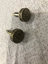 SAVOYSHI-gemelos de camisa de alta calidad para hombre, diseño redondo de bronce, gemelos de Metal Vintage, regalo, nombre de enagraveo gratis