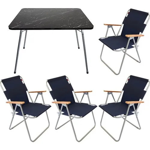 

Bofigo 60 X80 granite pattern folding table + 4 PCs folding chair camping set garden balcony set