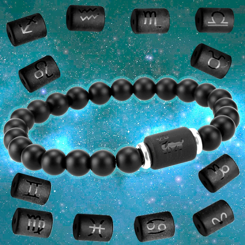 

12 Constellation beads couple Bracelet Cancer Leo Virgo Libra Woven best friend bracelet couple friendship men bracelet women