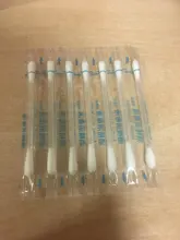 Productos de limpieza desechables, hisopo de algodón blanco, Alcohol limpio, botiquín de primeros auxilios médico original, 50 Uds.