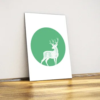 

Minimalist Deer Green-Metal Poster