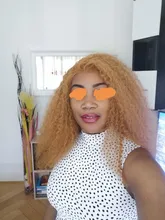 Marrón y rubia resaltar peluca mongol Afro rizado Pelo Rizado peluca pelucas de cabello humano para las mujeres 180 de densidad T parte de encaje peluca 13x6 6x1Remy