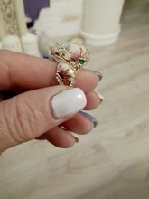 Joyería de estilo Retro dorado para mujer, anillo pintado a mano con aceite, joyería