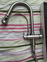 Quyanre-grúa filtrada para cocina, grifo con filtro de agua de rotación 360, mezclador de fregadero de tres vías, color negro mate