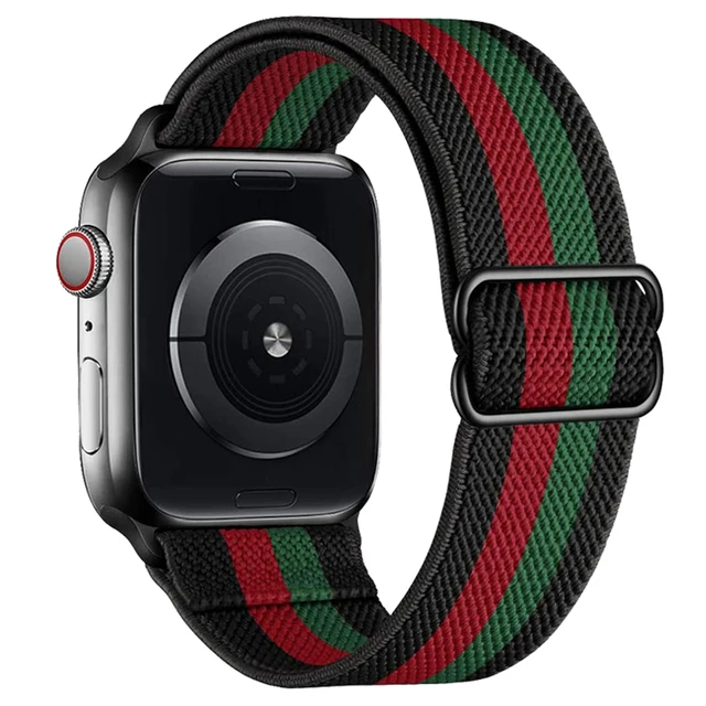 Scrunchie Strap For Apple watch band 44mm 40mm 38mm 42mm 41mm 44mm Nylon bracelet correa iWatch Serie 4 5 3 2 1 SE 6 7 45mm 41mm 19Blk Red Gre Blk