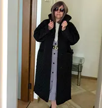 Fit Coat Spring Women Parkas Cotton-Padded Black Autumn Long Fashion EAM New Loose 19a-A319