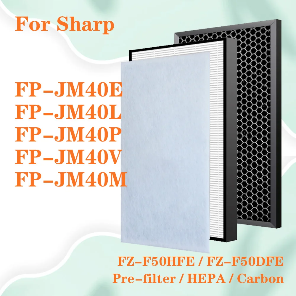 

FZ-F50HFE FZ-F50DFE For SHARP Air Purifier FP-JM40E FP-JM40L FP-JM40P FP-JM40V FP-JM40M Replacement HEPA and Carbon Filter