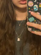 Cadena Punk para hombre y mujer, collar con colgante con candado, Color dorado y plateado, joyería de Moda Gótica con estilo, 2019