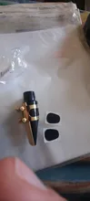 Juego de 5 uds. De boquilla de saxofón + Clip + tapa de Clip + caña + cojín Dental para saxofón Alto/Tenor/Soprano Accesorios para Instrumentos Musicales