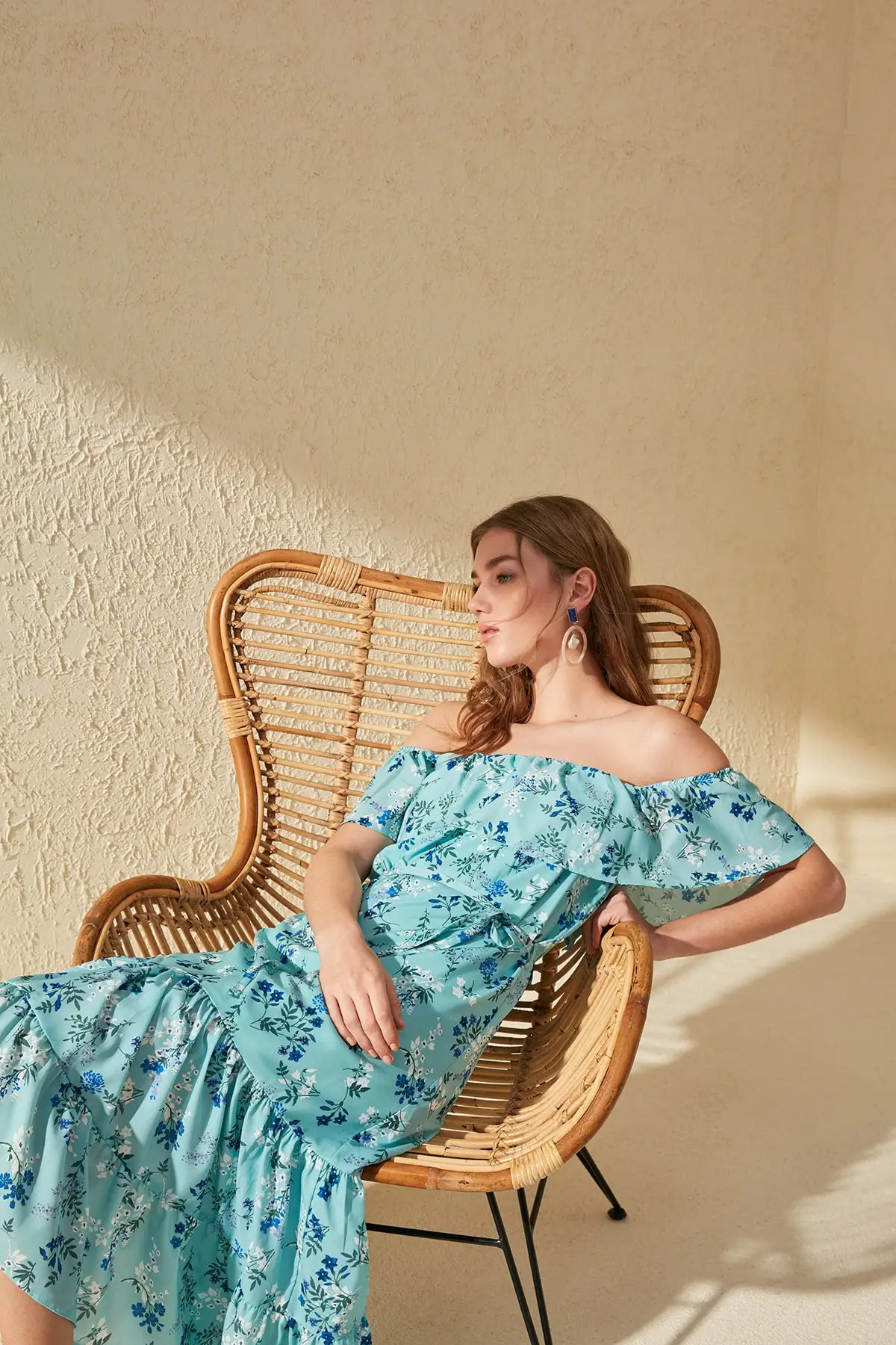 Платье с цветком мятного цвета TWOSS19FG0083|Платья| |