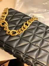 Bandoleras acolchadas con cadena gruesa para mujer, bolsos de mano acolchados, de marca, 2020