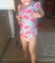 Bañador triangular con estampado de aves para niñas, traje de baño de un hombro, ropa de playa para bebé, Chico, 1-6 años, 2017