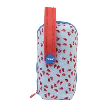

Kit 4 case Holder contents Milan net and lit blue-rubber erase-pencil sharpener-graphite pencil-3 Pens-rule-12