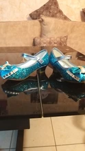 Zapatos de princesa para niñas, zapatillas con flores y brillantina para niñas pequeñas, incluye tacón alto y moño estilo mariposa, en azul, rosa y plata, talla 26-38