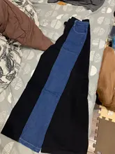 Pantalones vaqueros largos Vintage para mujer, ropa informal suelta de cintura alta, ropa de dos colores, vaqueros de pierna ancha