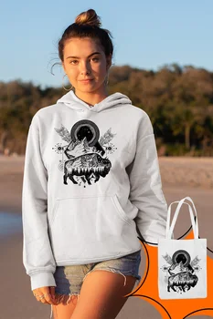 

Angemiel Wear Ethnic White Women 'S Hooded Sweatshirt Bags Kombin
