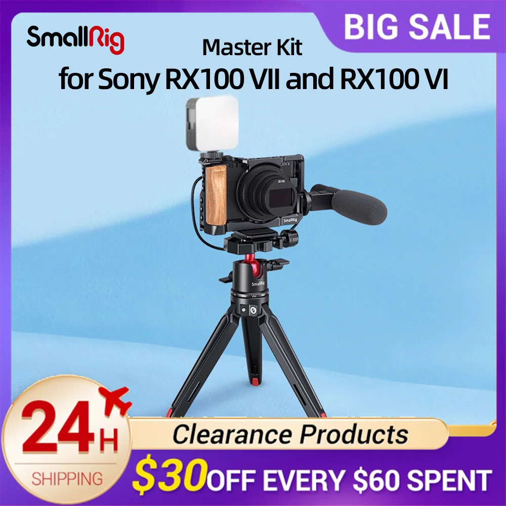 Kit Gabbia Per Fotocamera Smallrigg Vlog Con Mini Treppiede L Piastra Per Sony Rx100 Vii E Rx100 Vi Kgw115