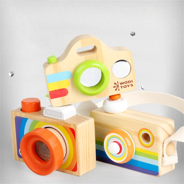 New Wooden Color Camera Toy Mini Cute Kaleidoscope Portable Toy Camera Children's Room Decorations Souvenirs Birthday Gifts 5