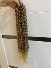 Sallyhair pasión Twist trenzas a Crochet Ombre trenzado sintético extensiones de cabello largo giros Rubio a granel Grey de la extensión del pelo