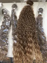 Ídolo de moda suelta el pelo de la onda profunda mechones extensiones de cabello Ombre mechones 28-32 pulgadas 120g Super largo pelo sintético del pelo rizado del pelo de la onda