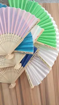 

10 personalized wedding silk fan print text on handle personalized hand fans bulk free shipping