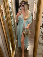 Sexy Bikini-ups blanco túnica Casual verano playa vestido elegante de las mujeres de talla grande ropa de playa traje de baño cubrir Q1208