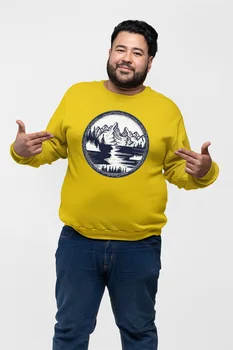 

Angemiel Wear Mountain And Lake Yellow Men 'S Sweatshirt