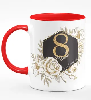 

Personalized 8 March International Women's Day Red Mug Cup-13